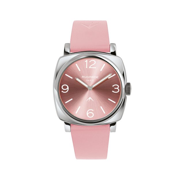 Montre carrée rose Augarde Belleville